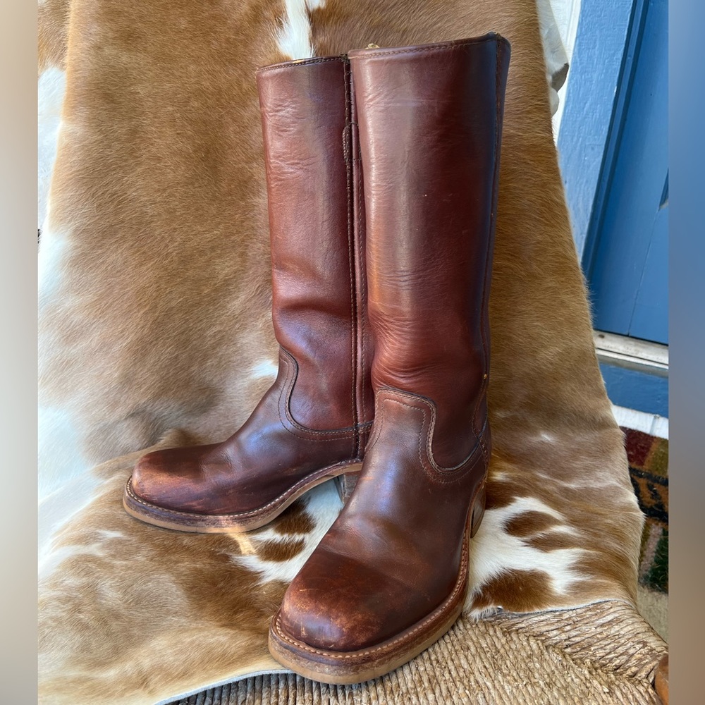 Vintage Texas Brand Brown Campus Boots Sz 8 One Owner Excellent Condition